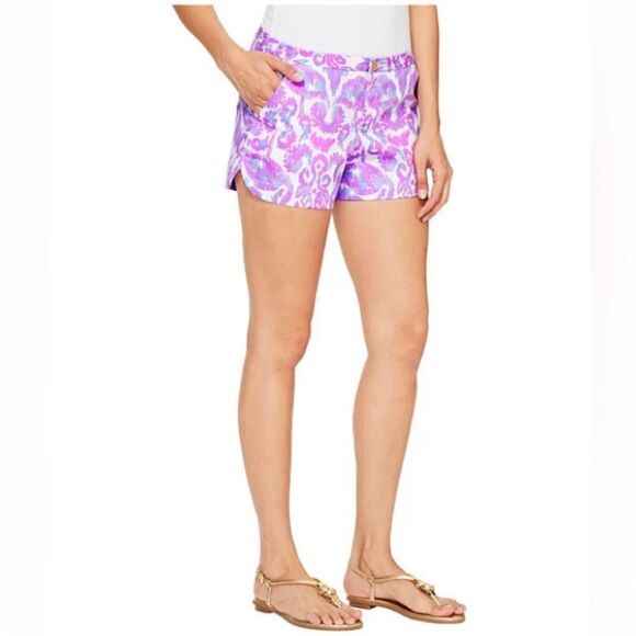 Lilly Pulitzer Adie Shorts Women's Size 00 Amethyst Flamingo Beach Bathers - Picture 3 of 13